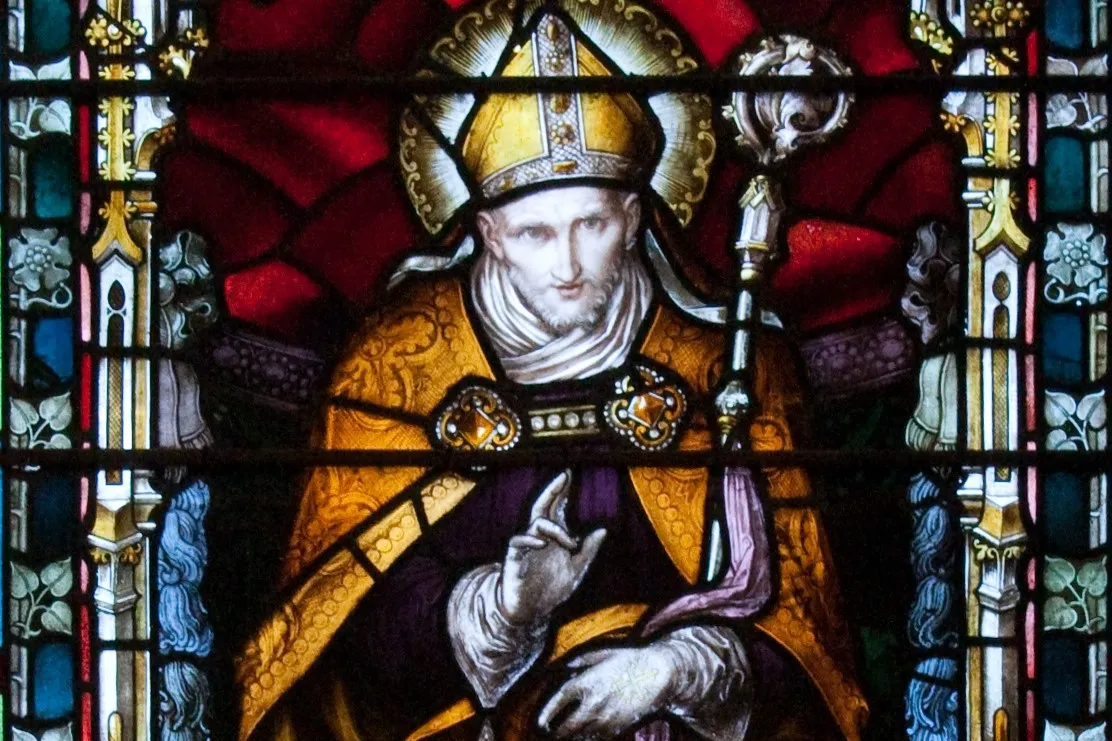 A detail from a stained-glass window depicting St. Alphonsus Liguori in Carlow Cathedral, Ireland. / Andreas F. Borchert via Wikimedia (CC BY-SA 4.0).